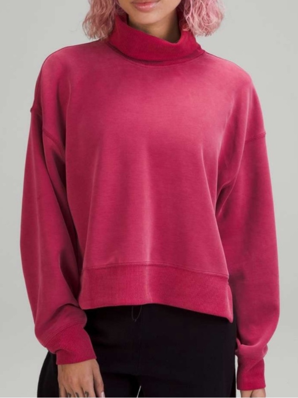 lululemon Softstreme Pomegranate Mock Neck Pullover